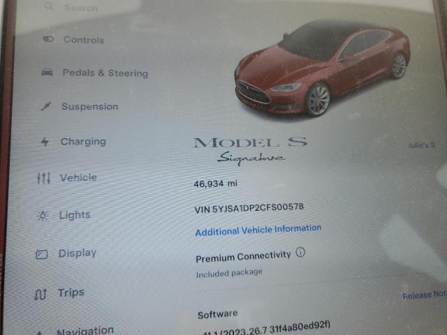 Photo 8 VIN: 5YJSA1DP2CFS00578 - TESLA MODEL S 