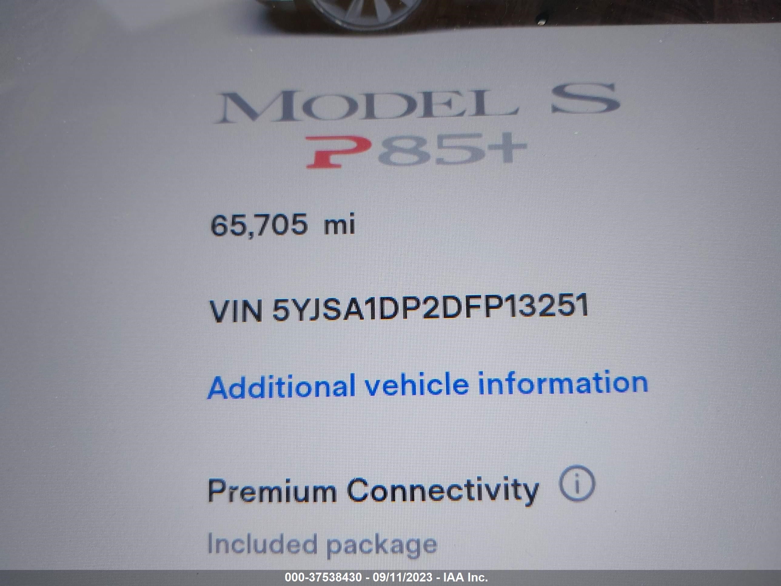 Photo 6 VIN: 5YJSA1DP2DFP13251 - TESLA MODEL S 