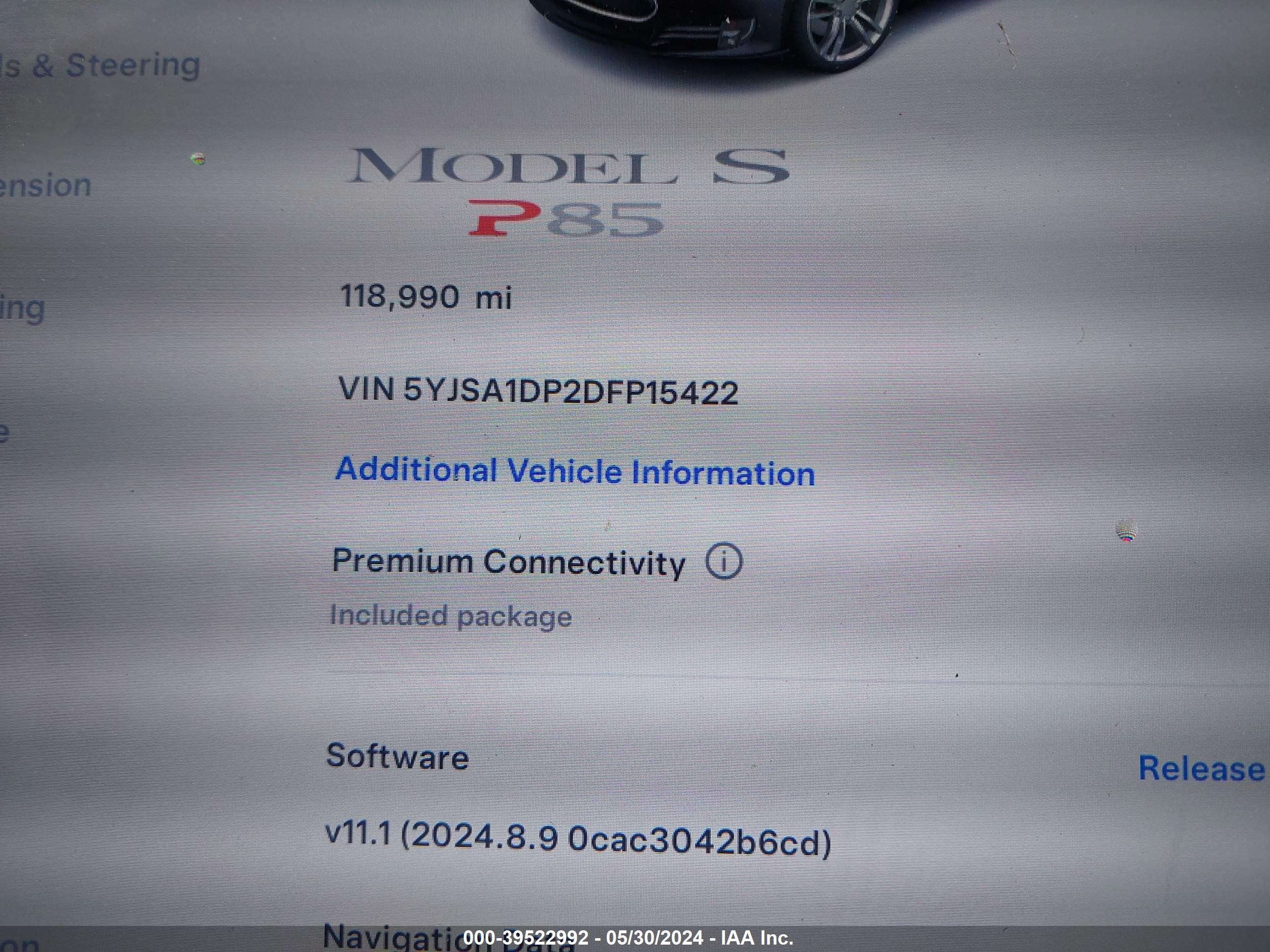 Photo 11 VIN: 5YJSA1DP2DFP15422 - TESLA MODEL S 