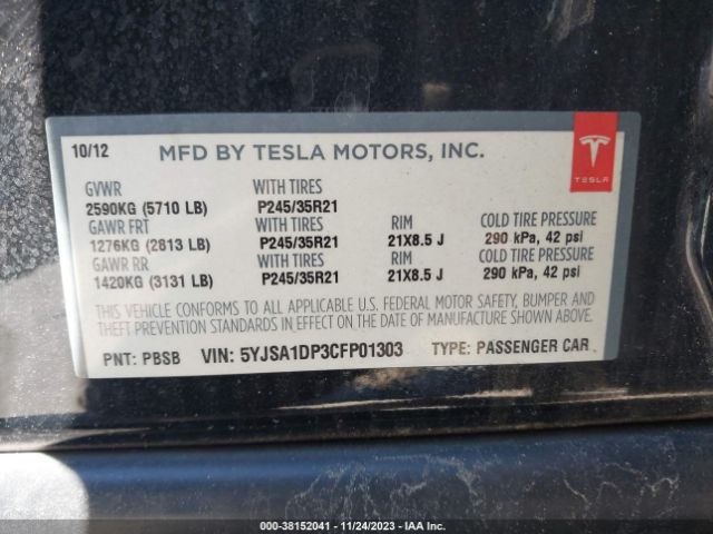 Photo 8 VIN: 5YJSA1DP3CFP01303 - TESLA MODEL S 