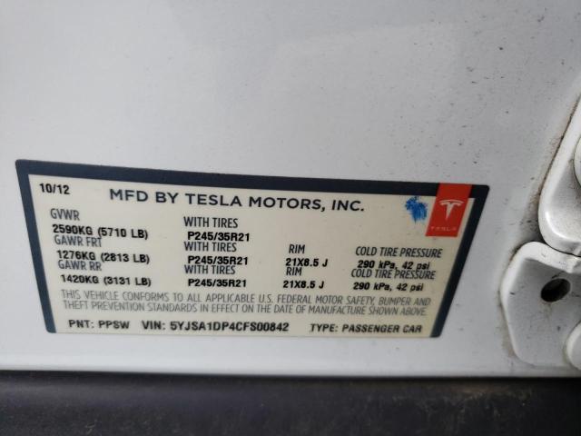 Photo 12 VIN: 5YJSA1DP4CFS00842 - TESLA MODEL S 