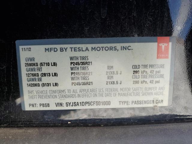 Photo 12 VIN: 5YJSA1DP5CFS01000 - TESLA MODEL S 