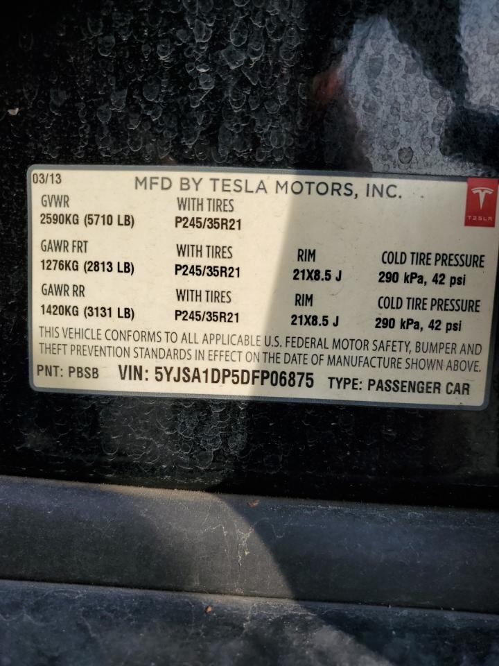 Photo 11 VIN: 5YJSA1DP5DFP06875 - TESLA MODEL S 