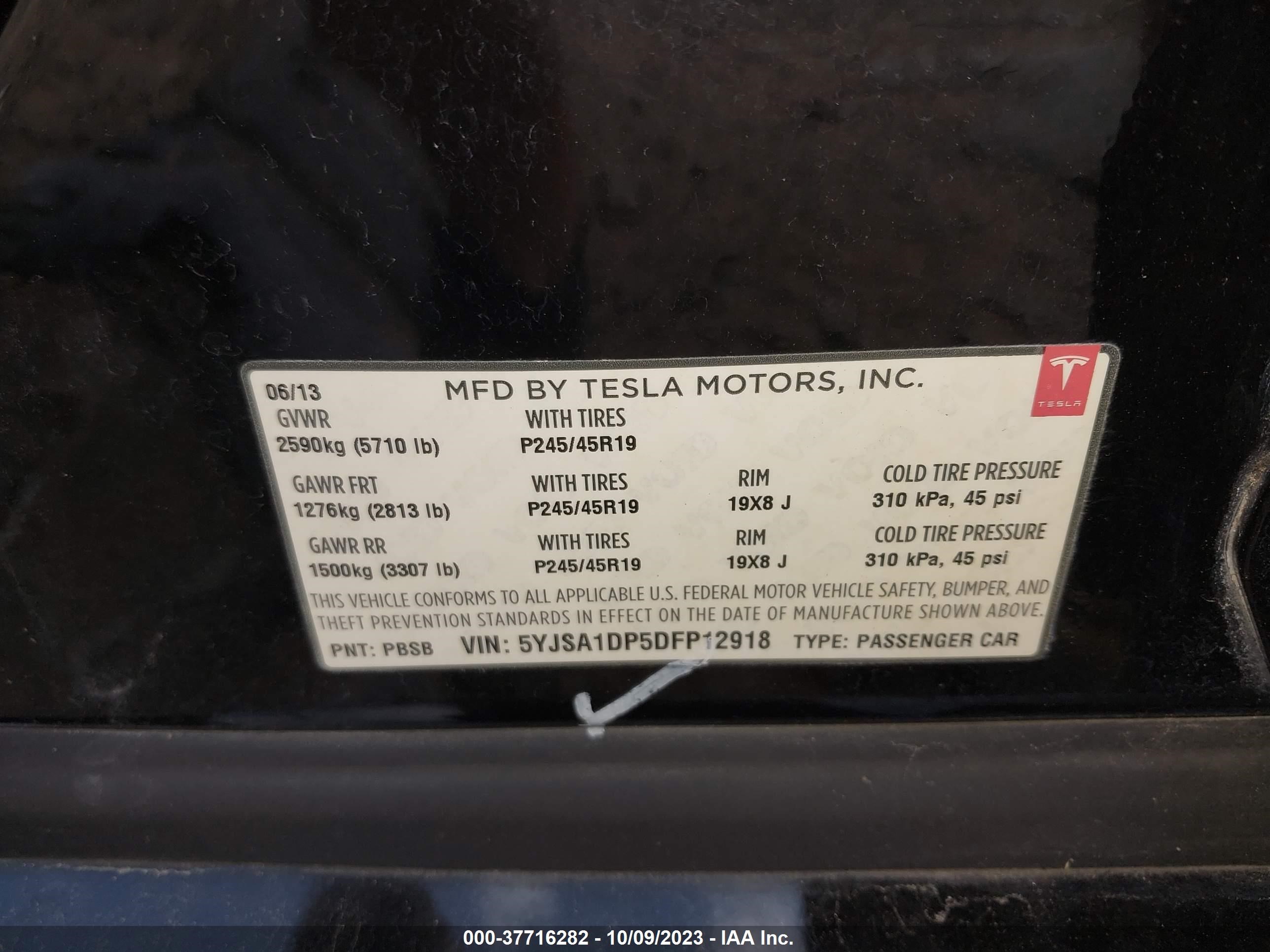 Photo 8 VIN: 5YJSA1DP5DFP12918 - TESLA MODEL S 