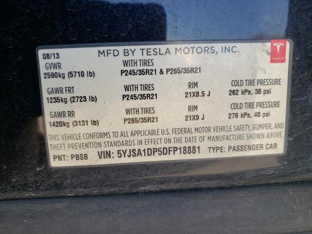 Photo 9 VIN: 5YJSA1DP5DFP18881 - TESLA MODEL S 