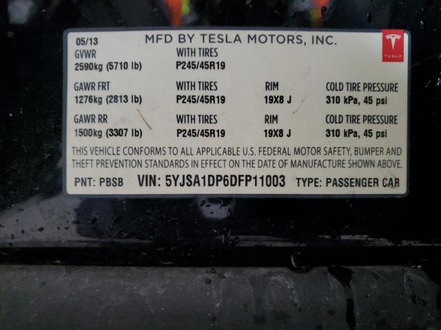 Photo 11 VIN: 5YJSA1DP6DFP11003 - TESLA MODEL S 