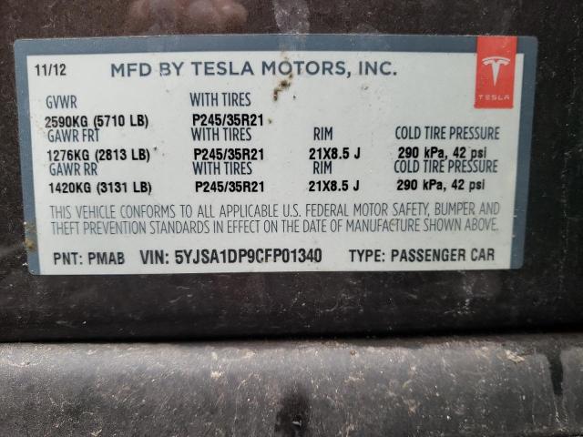 Photo 9 VIN: 5YJSA1DP9CFP01340 - TESLA MODEL S 