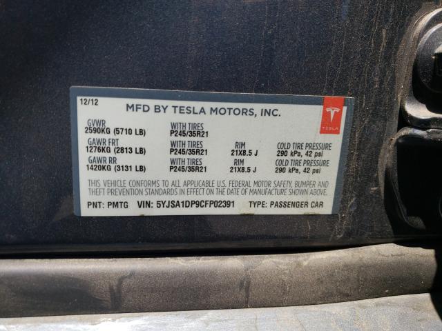 Photo 9 VIN: 5YJSA1DP9CFP02391 - TESLA MODEL S 