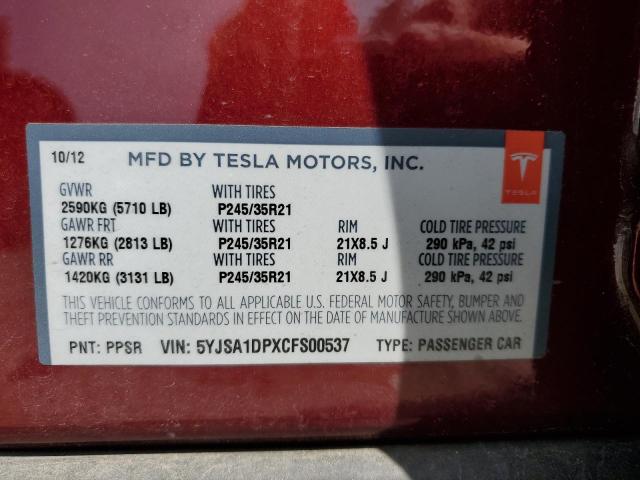 Photo 12 VIN: 5YJSA1DPXCFS00537 - TESLA MODEL S 