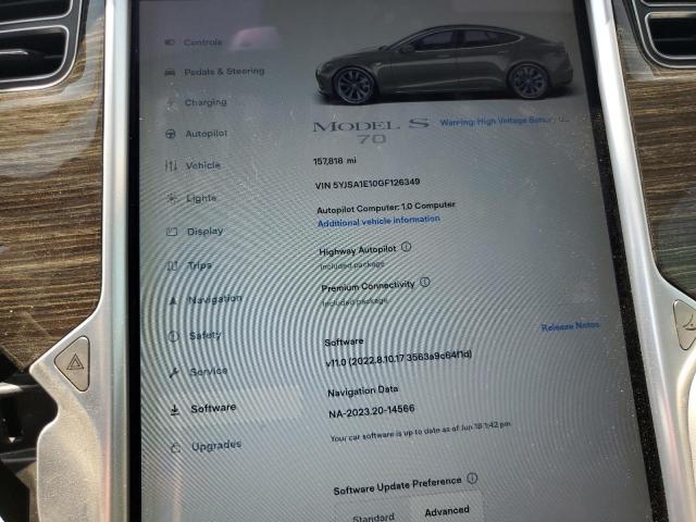 Photo 8 VIN: 5YJSA1E10GF126349 - TESLA MODEL S 