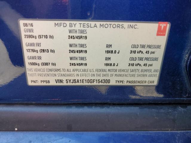 Photo 11 VIN: 5YJSA1E10GF154300 - TESLA MODEL S 