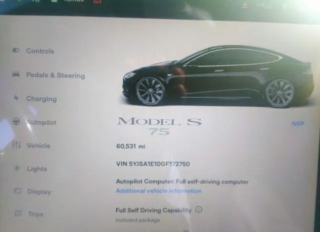 Photo 6 VIN: 5YJSA1E10GF172750 - TESLA MODEL S 