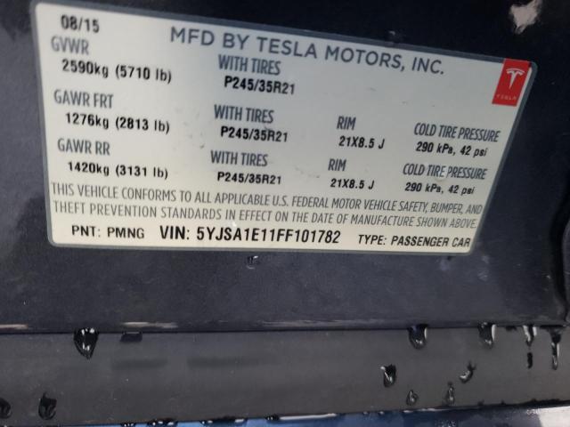 Photo 9 VIN: 5YJSA1E11FF101782 - TESLA MODEL S 