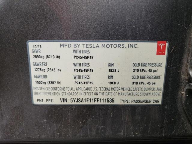 Photo 12 VIN: 5YJSA1E11FF111535 - TESLA MODEL S 