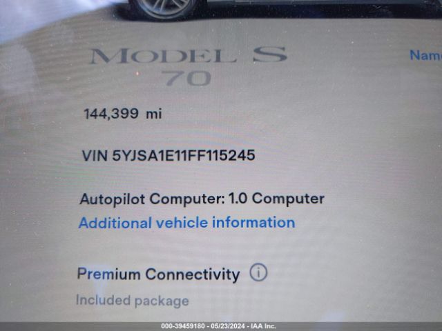 Photo 6 VIN: 5YJSA1E11FF115245 - TESLA MODEL S 