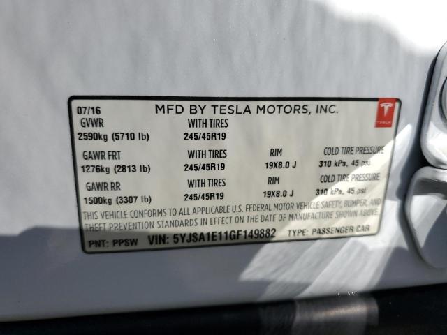 Photo 12 VIN: 5YJSA1E11GF149882 - TESLA MODEL S 