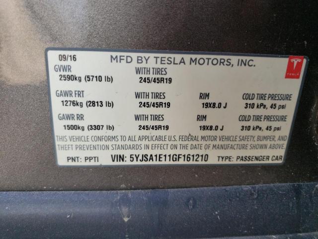 Photo 12 VIN: 5YJSA1E11GF161210 - TESLA MODEL S 