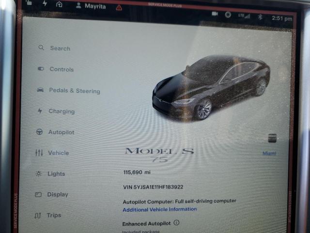 Photo 8 VIN: 5YJSA1E11HF183922 - TESLA MODEL S 