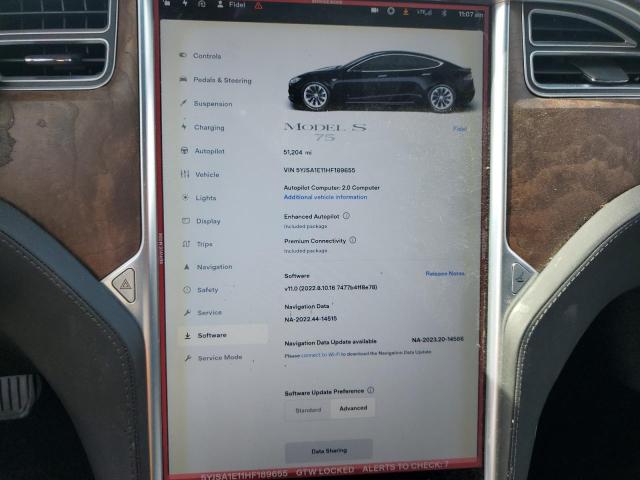 Photo 8 VIN: 5YJSA1E11HF189655 - TESLA MODEL S 