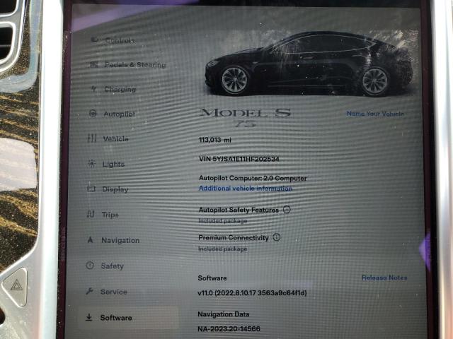 Photo 8 VIN: 5YJSA1E11HF202534 - TESLA MODEL S 