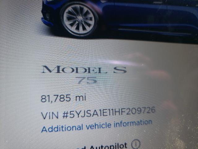 Photo 7 VIN: 5YJSA1E11HF209726 - TESLA MODEL S 