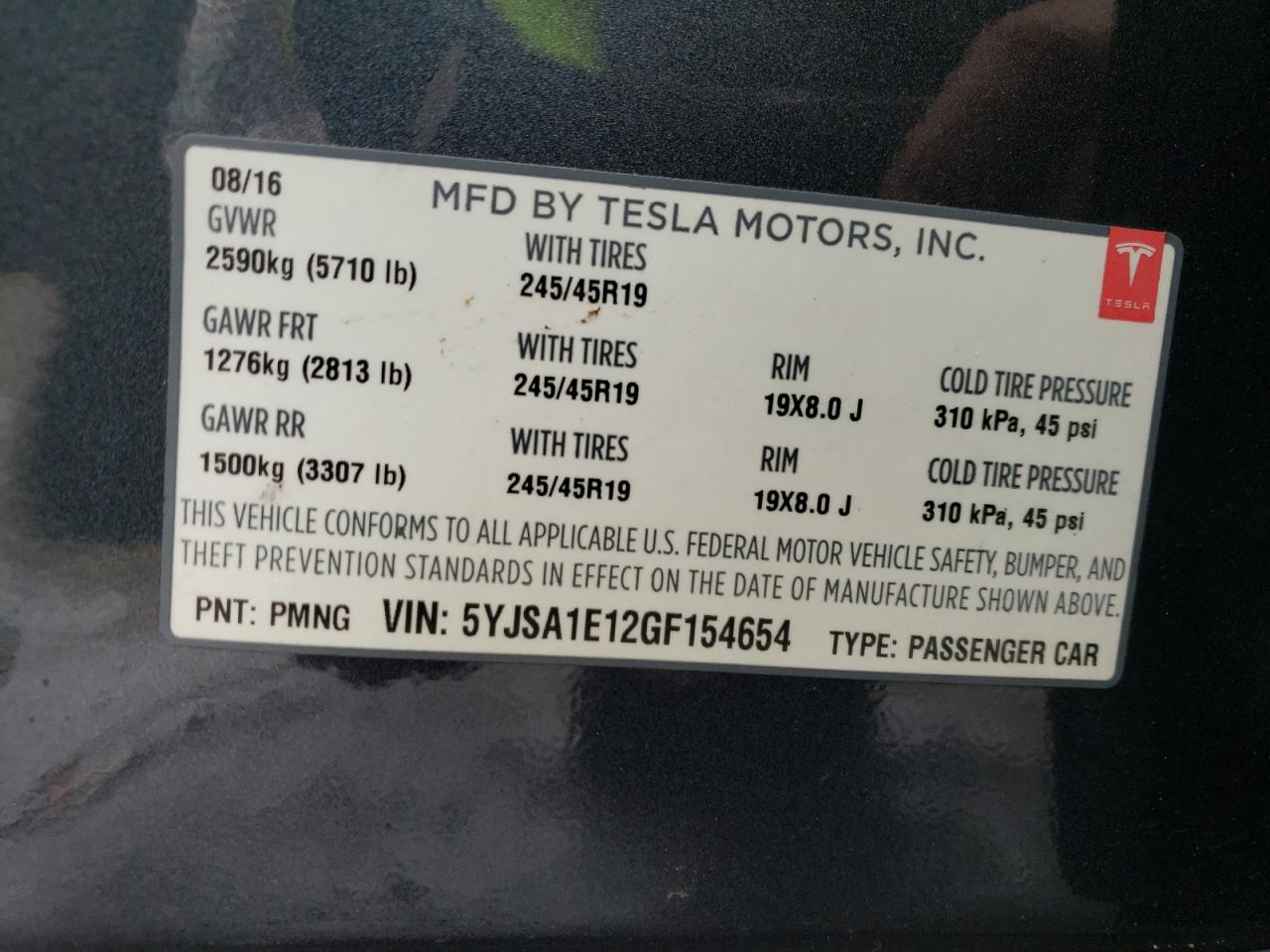 Photo 11 VIN: 5YJSA1E12GF154654 - TESLA MODEL S 