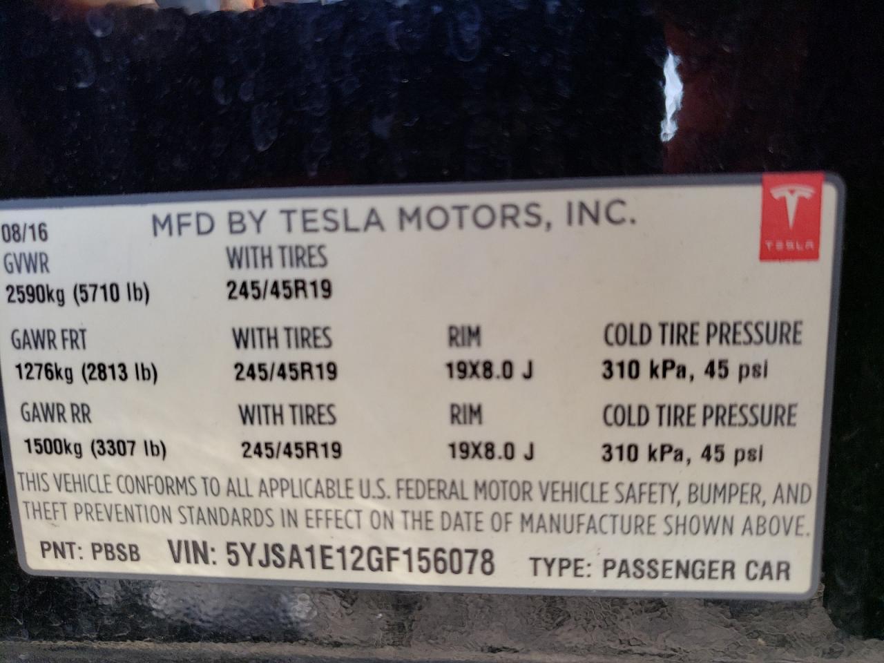 Photo 11 VIN: 5YJSA1E12GF156078 - TESLA MODEL S 