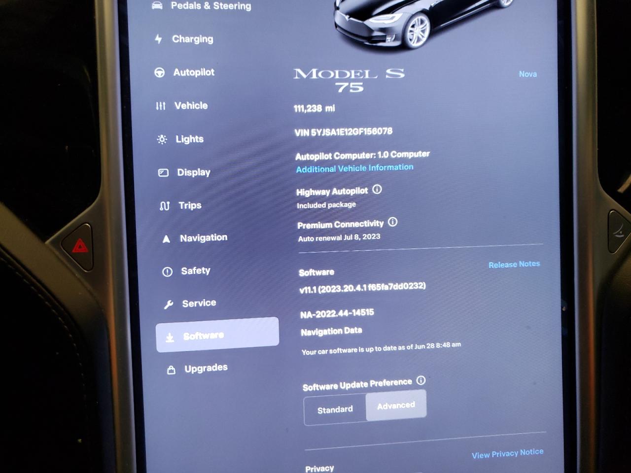 Photo 8 VIN: 5YJSA1E12GF156078 - TESLA MODEL S 