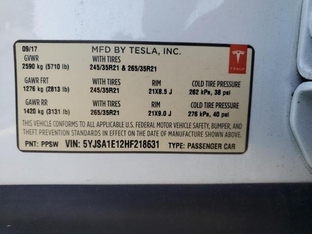 Photo 11 VIN: 5YJSA1E12HF218631 - TESLA MODEL S 