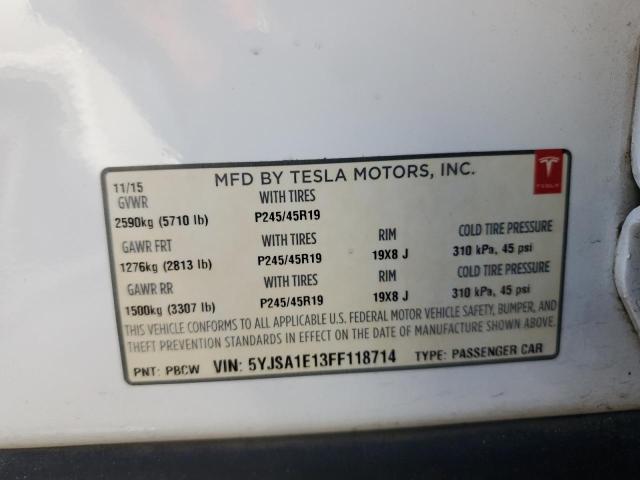 Photo 11 VIN: 5YJSA1E13FF118714 - TESLA MODEL S 