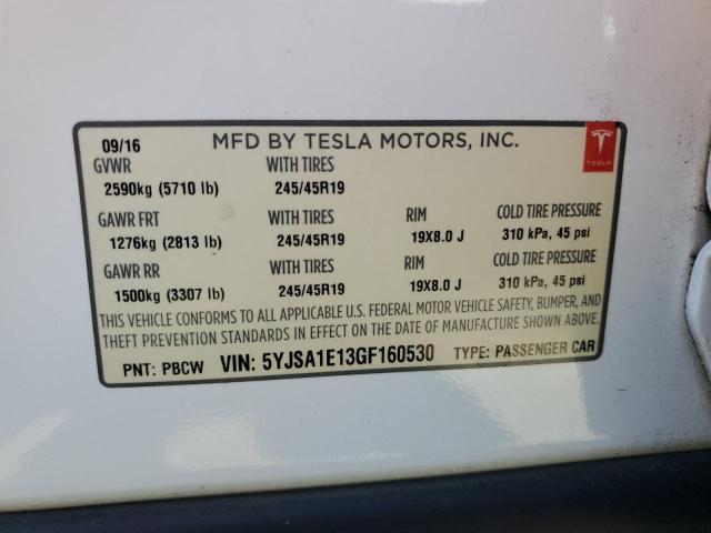 Photo 11 VIN: 5YJSA1E13GF160530 - TESLA MODEL S 