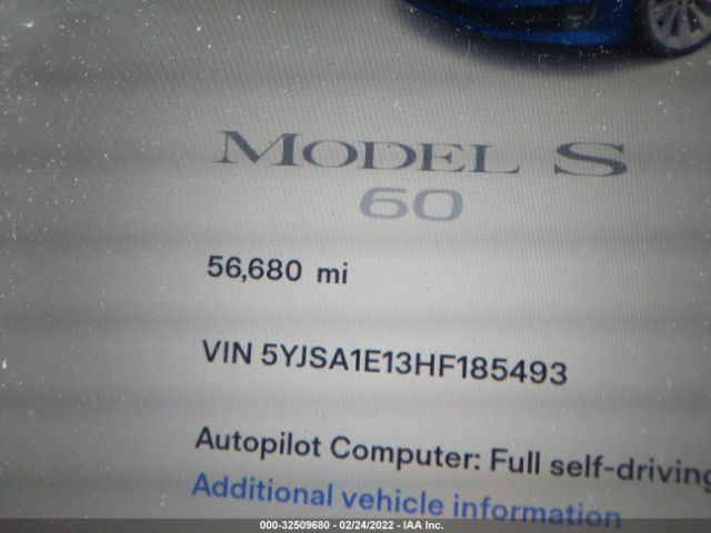 Photo 6 VIN: 5YJSA1E13HF185493 - TESLA MODEL S 