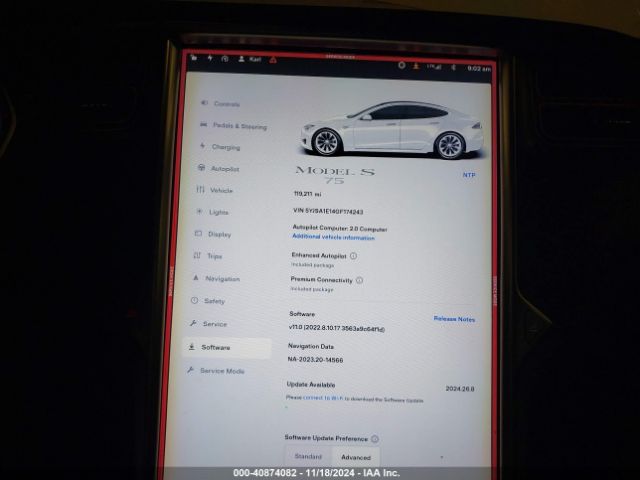 Photo 6 VIN: 5YJSA1E14GF174243 - TESLA MODEL S 