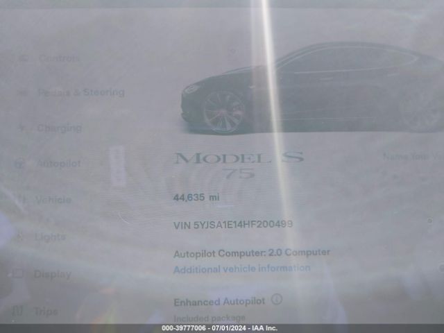 Photo 6 VIN: 5YJSA1E14HF200499 - TESLA MODEL S 