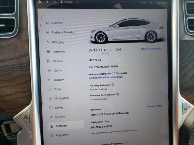 Photo 8 VIN: 5YJSA1E15GF149450 - TESLA MODEL S 