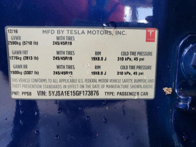 Photo 11 VIN: 5YJSA1E15GF173876 - TESLA MODEL S 