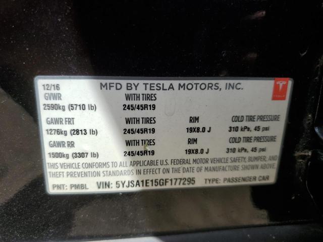 Photo 11 VIN: 5YJSA1E15GF177295 - TESLA MODEL S 