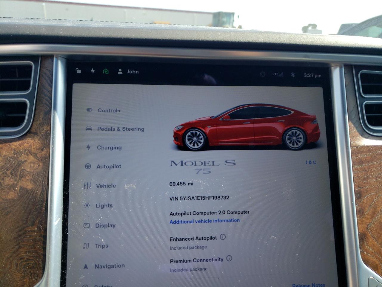 Photo 8 VIN: 5YJSA1E15HF198732 - TESLA MODEL S 