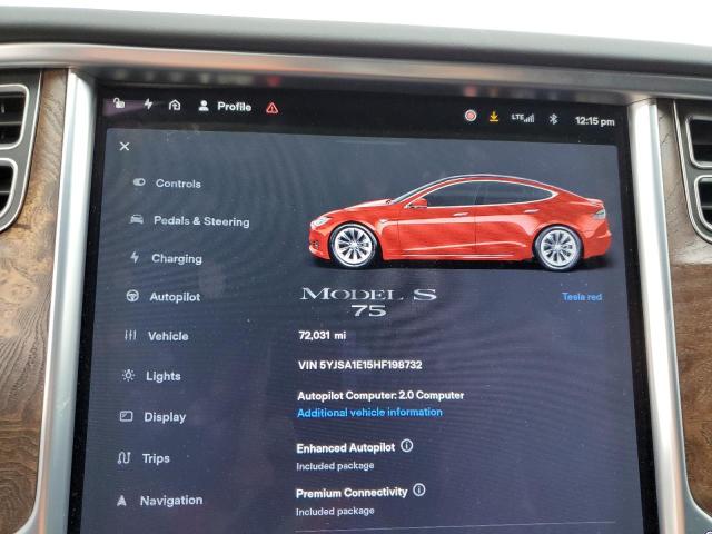 Photo 8 VIN: 5YJSA1E15HF198732 - TESLA MODEL S 