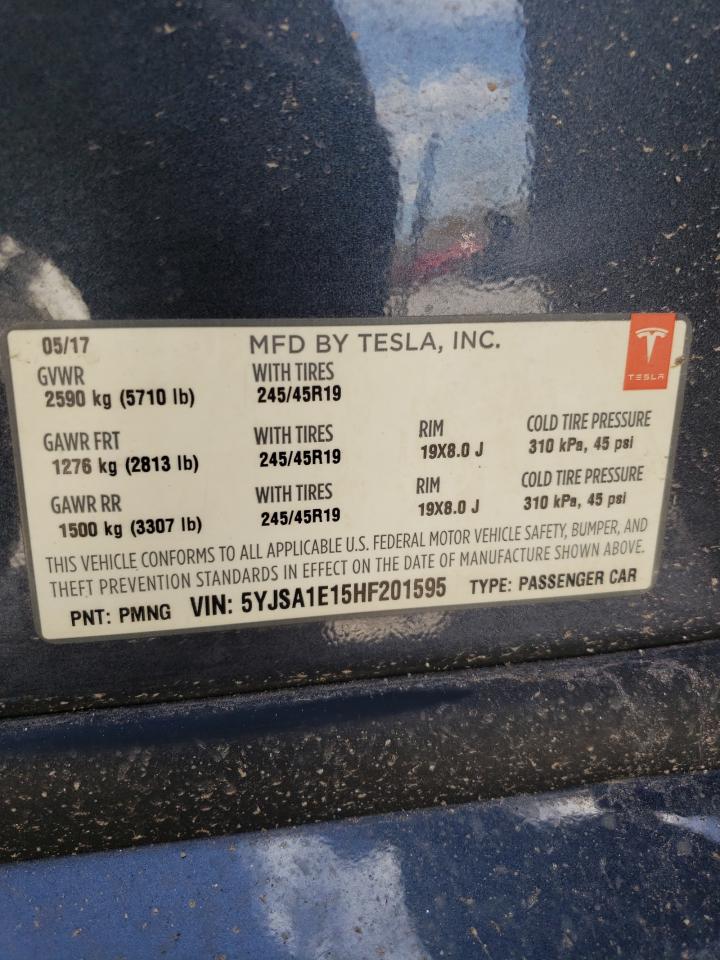 Photo 12 VIN: 5YJSA1E15HF201595 - TESLA MODEL S 