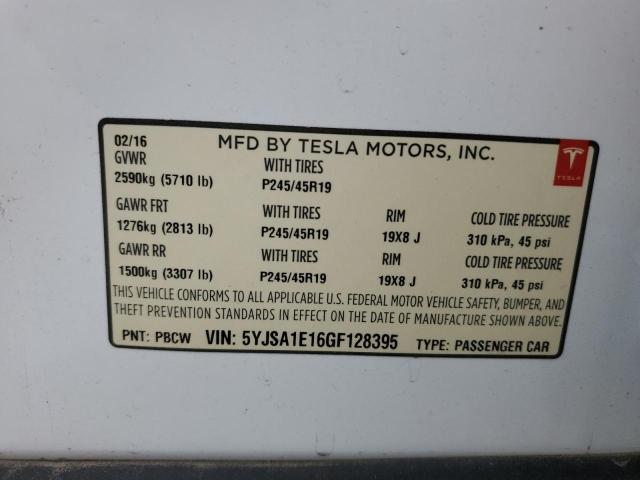 Photo 11 VIN: 5YJSA1E16GF128395 - TESLA MODEL S 