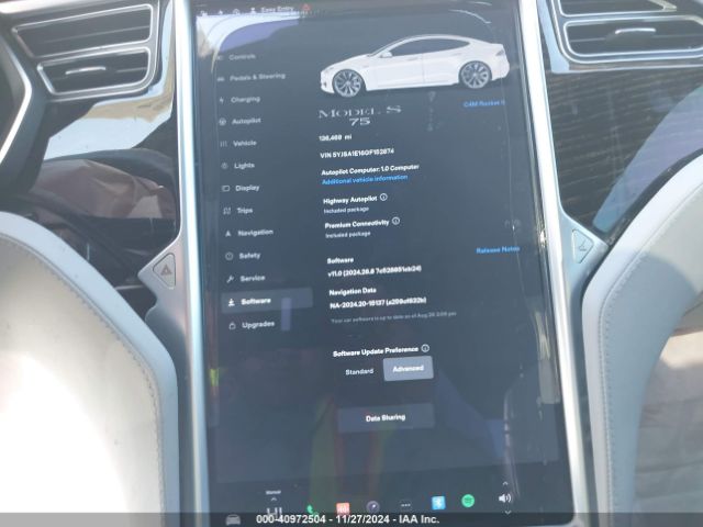 Photo 6 VIN: 5YJSA1E16GF152874 - TESLA MODEL S 