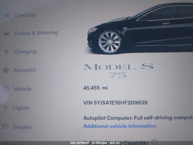 Photo 6 VIN: 5YJSA1E16HF209639 - TESLA MODEL S 