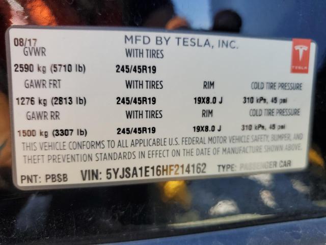 Photo 12 VIN: 5YJSA1E16HF214162 - TESLA MODEL S 