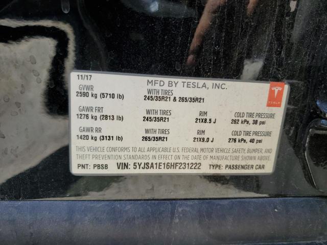 Photo 12 VIN: 5YJSA1E16HF231222 - TESLA MODEL S 