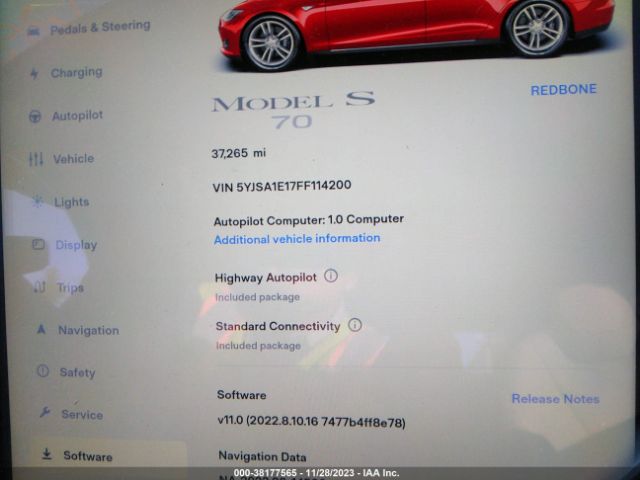 Photo 6 VIN: 5YJSA1E17FF114200 - TESLA MODEL S 