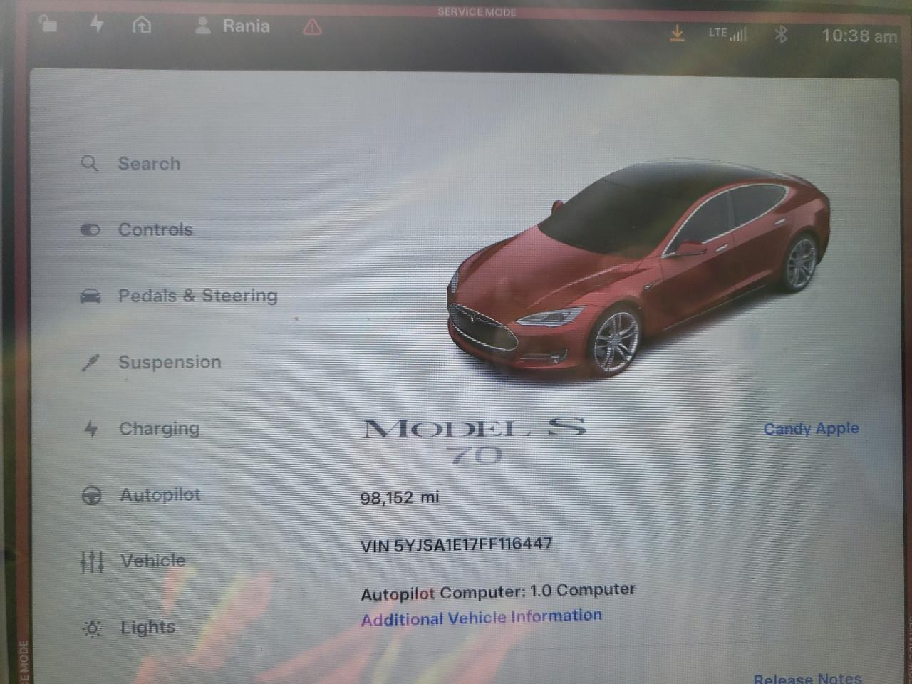 Photo 8 VIN: 5YJSA1E17FF116447 - TESLA MODEL S 