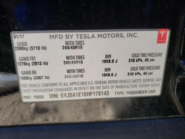 Photo 9 VIN: 5YJSA1E18HF176143 - TESLA MODEL S 