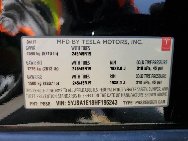 Photo 11 VIN: 5YJSA1E18HF195243 - TESLA MODEL S 