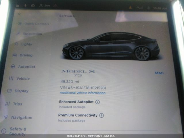 Photo 6 VIN: 5YJSA1E18HF215281 - TESLA MODEL S 